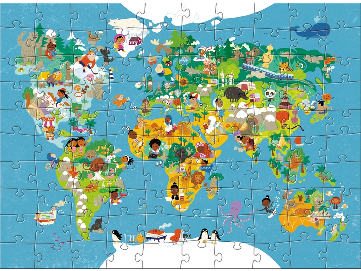 Пазл "Карта Мира", Материал: Картон, 100 элементов (302003)