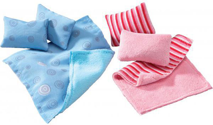Набор постельных принадлежностей для кукол "Подушки и одеяла", Haba (300500)